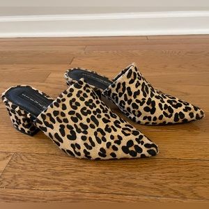 Steven by Steve Madden Leopard Print Cow Hair Mules, Size 7